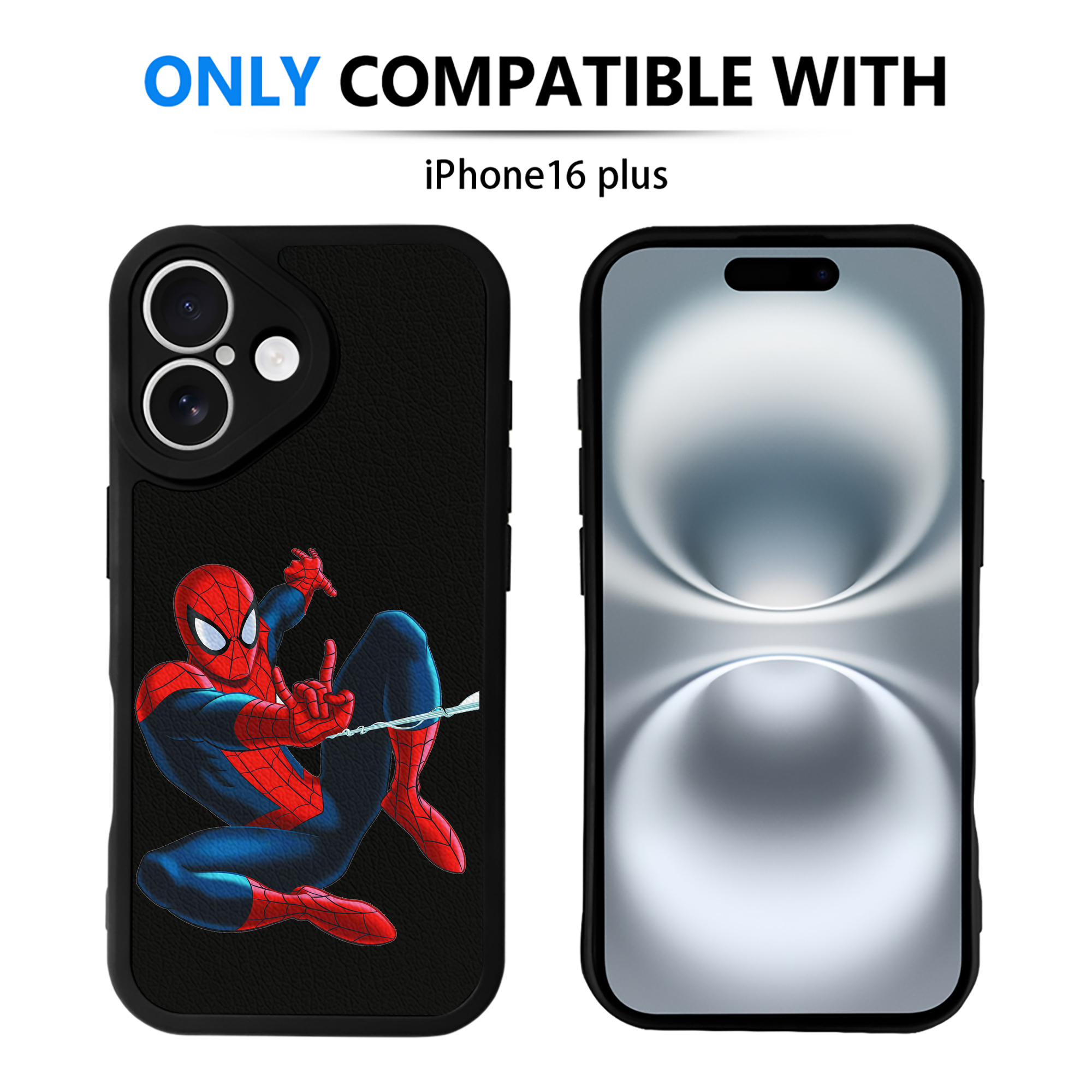 Spider Man スパイダーマン 【iPhone 16シリーズ対応】シリコンスマホケース（レザー調） 材質：シリコン